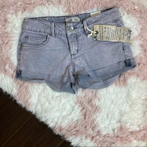 NWT L.e.i. Ashley Trouble Purple Denim Juniors Shorts Size 9